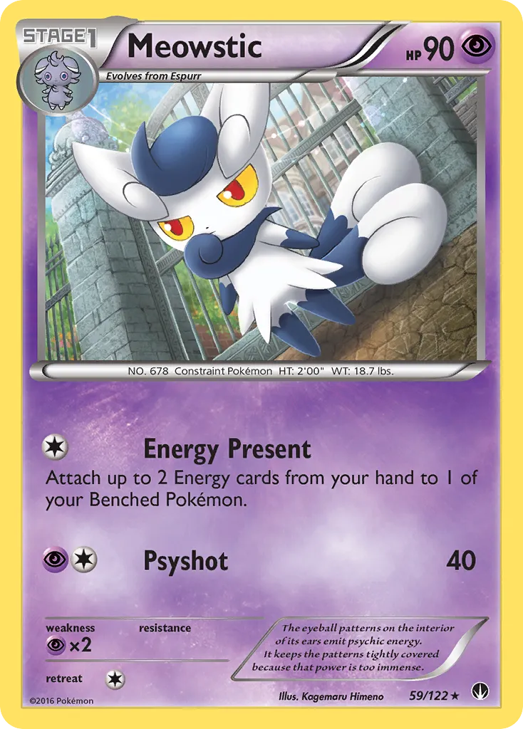 2016 BREAKpoint Meowstic Rare #059/122 Rare card image