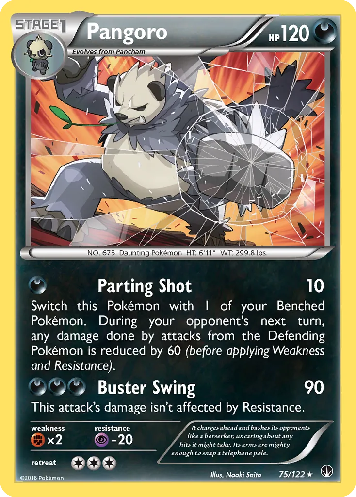 2016 BREAKpoint Pangoro Rare #075/122 Rare card image