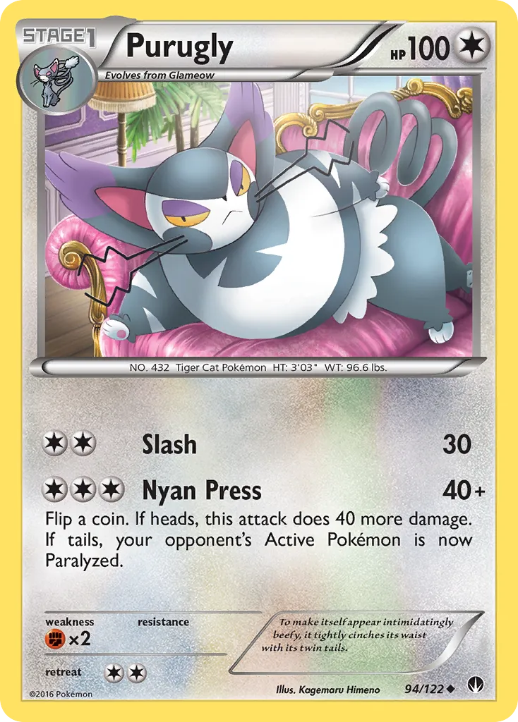 2016 BREAKpoint Purugly Uncommon #094/122 Uncommon card image