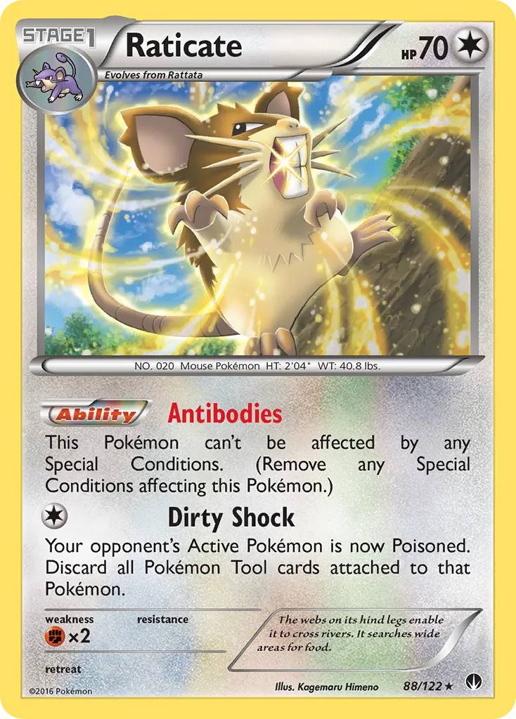 2016 BREAKpoint Raticate Rare #088/122 Rare card image