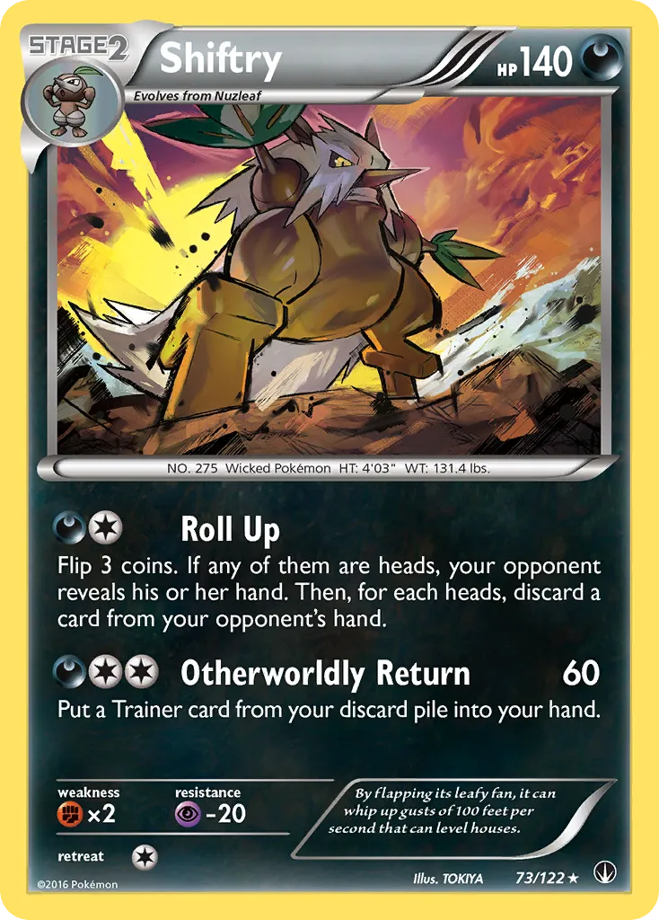2016 BREAKpoint Shiftry Rare #073/122 Rare card image