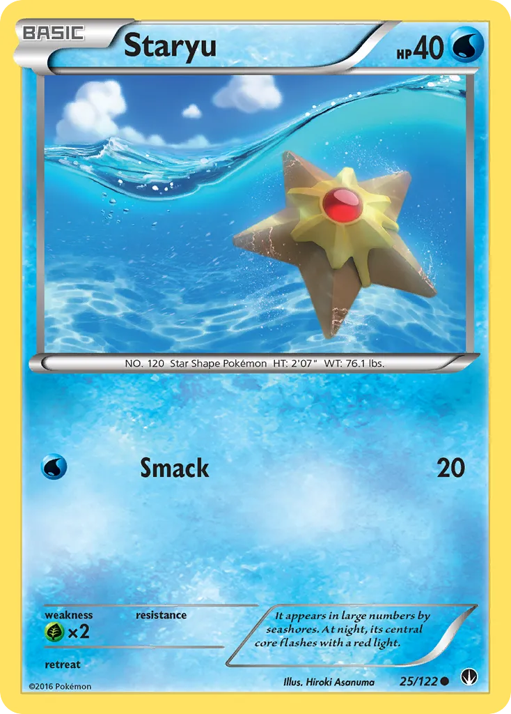 2016 BREAKpoint Staryu Common #025/122 Common card image