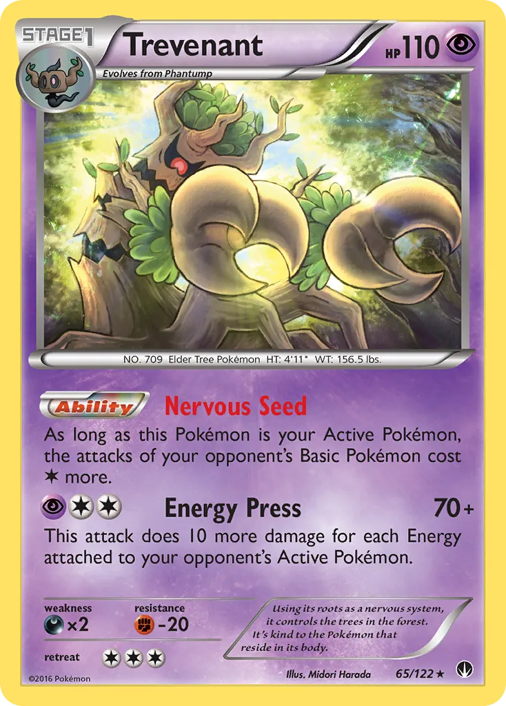 2016 BREAKpoint Trevenant Rare #065/122 Rare card image