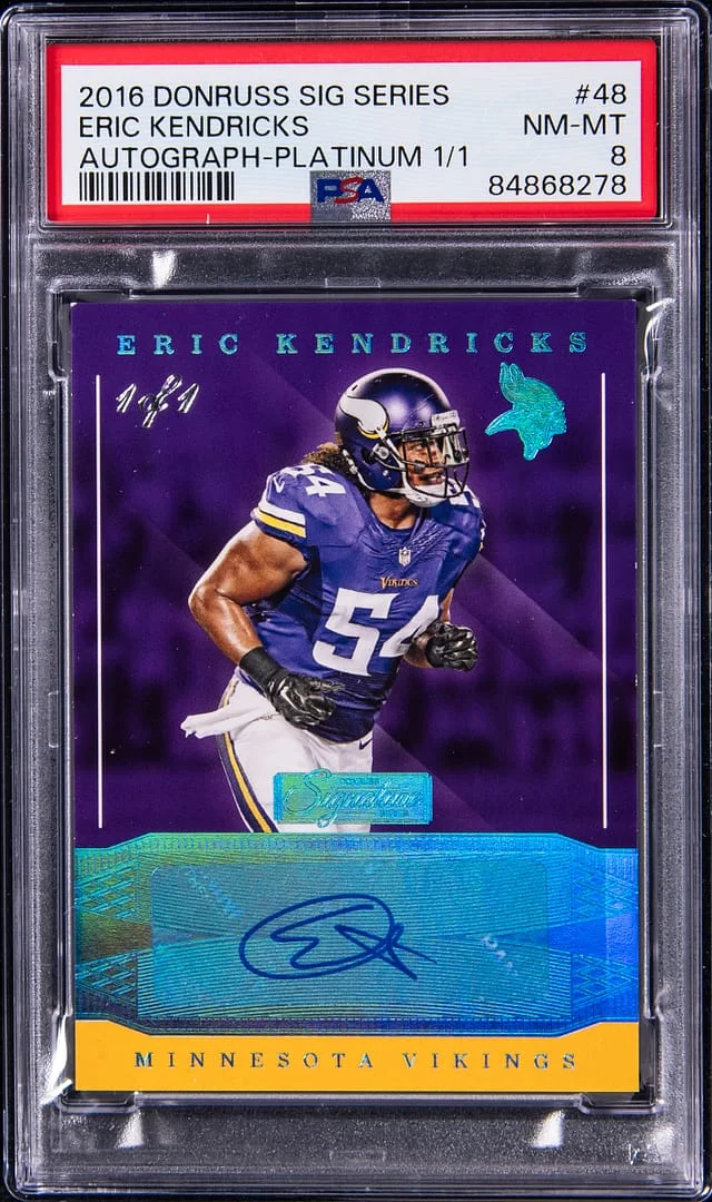 2016 Donruss Eric Kendricks Signature Series Autograph Platinum 1/1 #48 card image