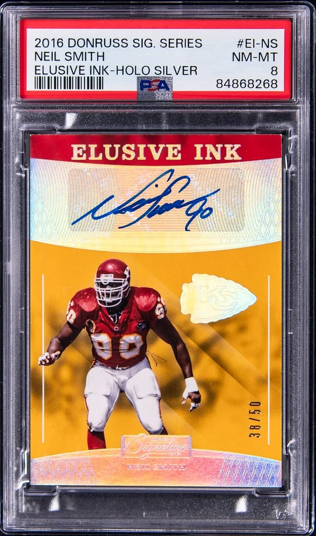 2016 Donruss Neil Smith Signature Series Elusive Ink Holo Silver #EI-NS card image