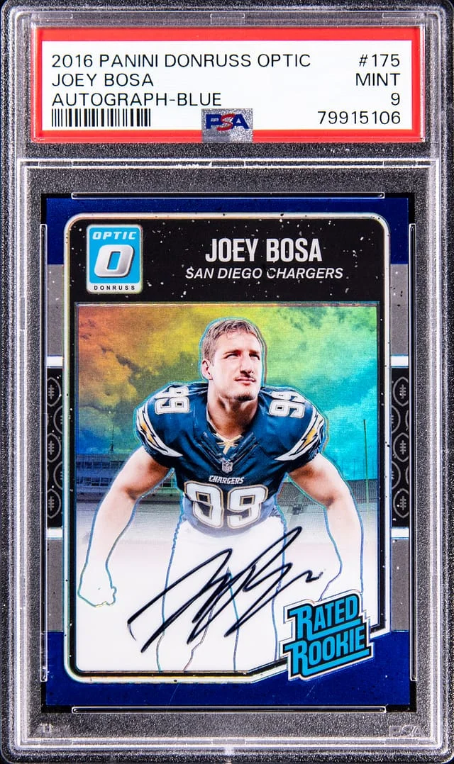 2016 Donruss Optic Joey Bosa Autograph Blue #175 card image