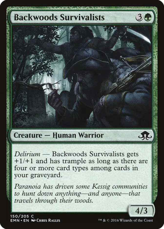 2016 Eldritch Moon Backwoods Survivalists common #150 unlisted card image