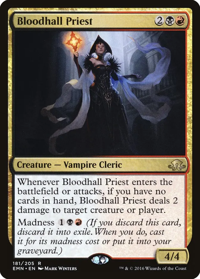 2016 Eldritch Moon Bloodhall Priest rare #181 unlisted card image