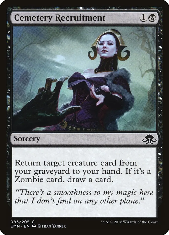 2016 Eldritch Moon Cemetery Recruitment common #83 unlisted card image