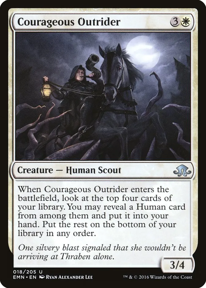 2016 Eldritch Moon Courageous Outrider uncommon #18 unlisted card image