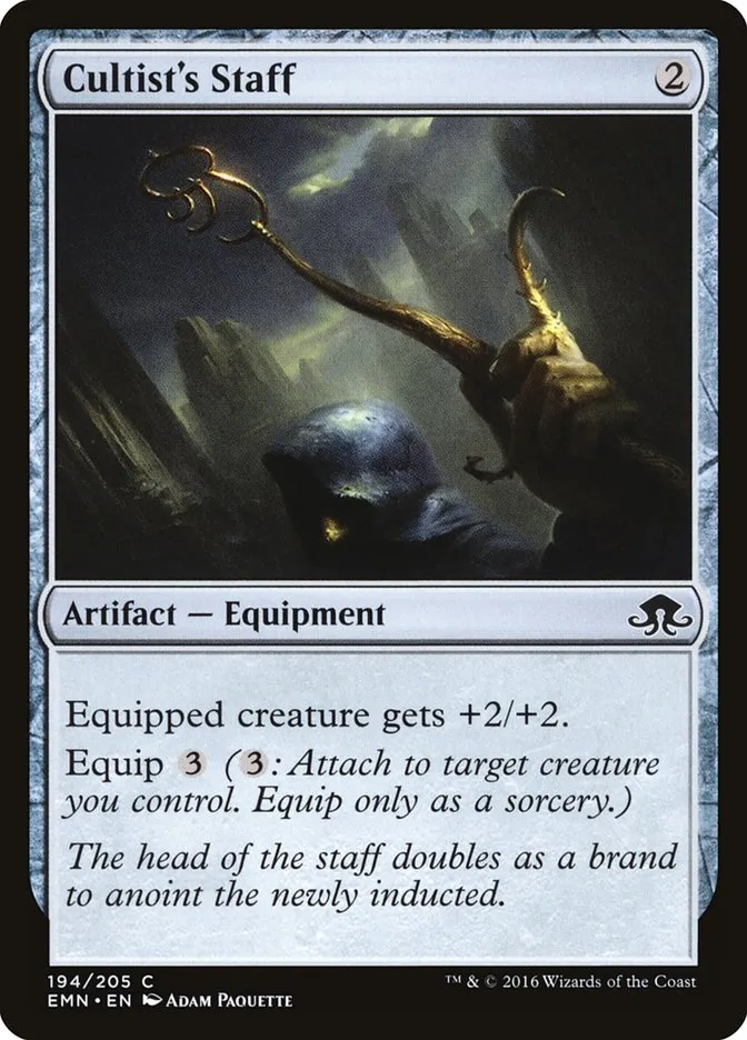 2016 Eldritch Moon Cultist's Staff common #194 unlisted card image