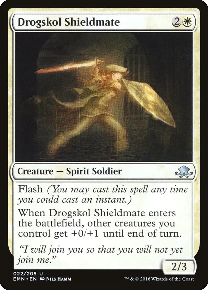 2016 Eldritch Moon Drogskol Shieldmate uncommon #22 unlisted card image
