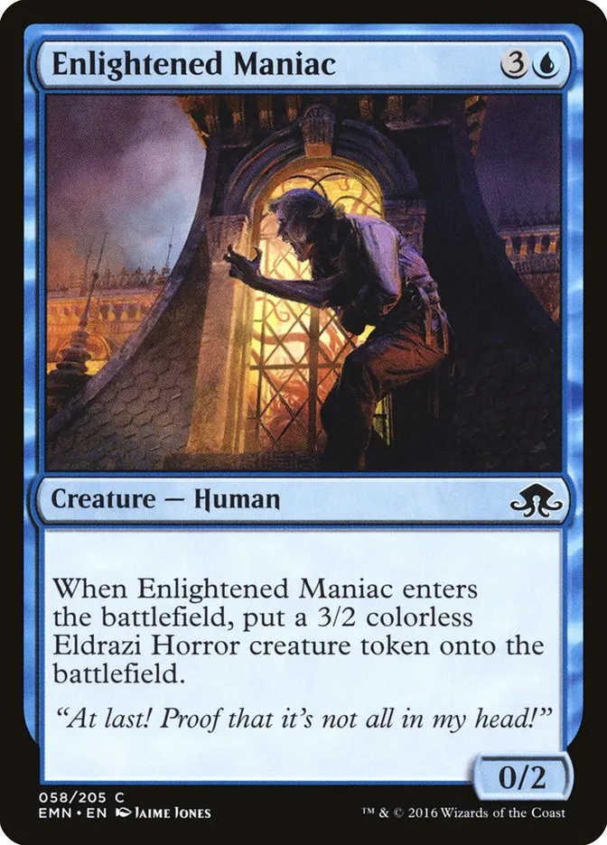 2016 Eldritch Moon Enlightened Maniac common #58 unlisted card image