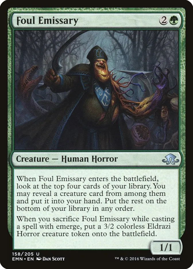 2016 Eldritch Moon Foul Emissary uncommon #158 unlisted card image