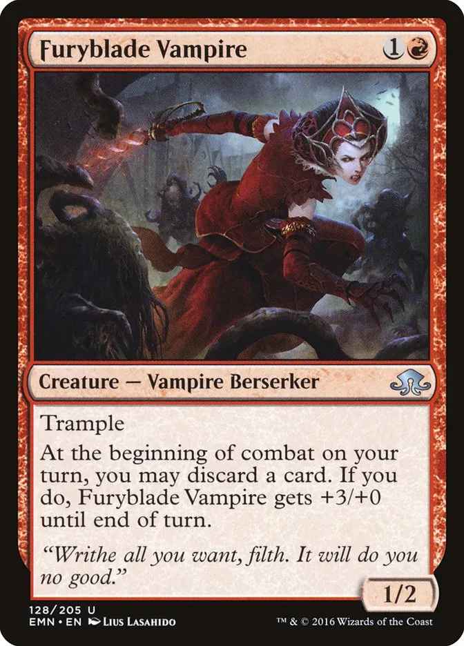 2016 Eldritch Moon Furyblade Vampire uncommon #128 unlisted card image