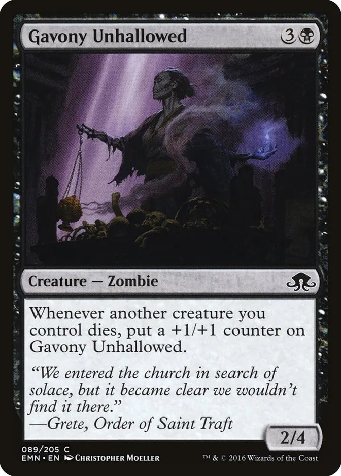 2016 Eldritch Moon Gavony Unhallowed common #89 unlisted card image