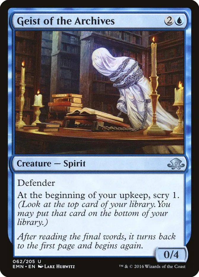 2016 Eldritch Moon Geist of the Archives uncommon #62 unlisted card image