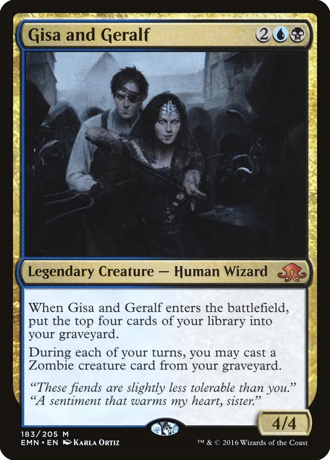 2016 Eldritch Moon Gisa and Geralf mythic #183 unlisted card image