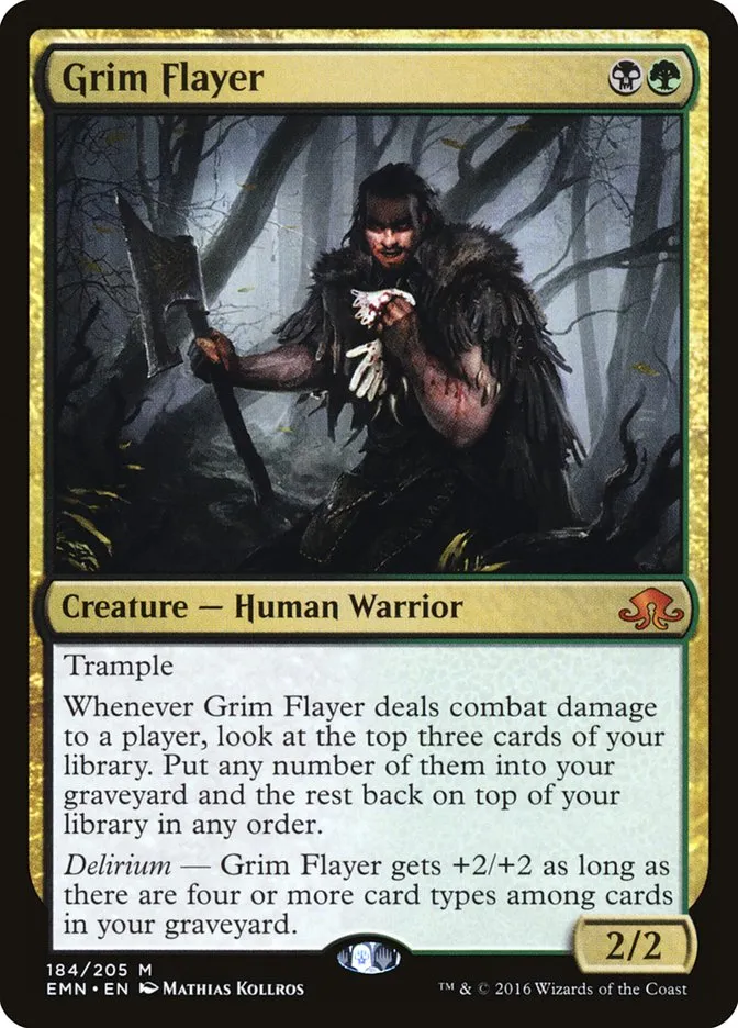 2016 Eldritch Moon Grim Flayer mythic #184 unlisted card image