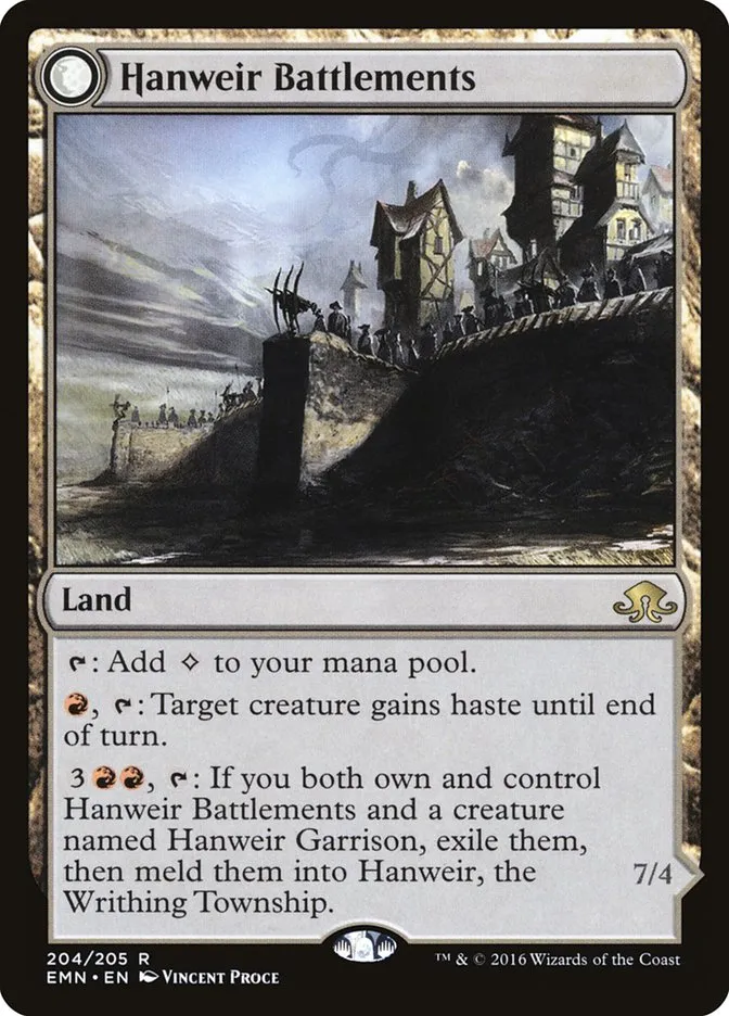 2016 Eldritch Moon Hanweir Battlements rare #204 unlisted card image
