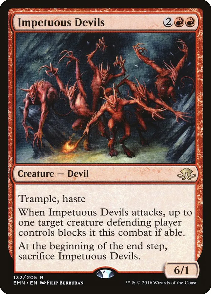 2016 Eldritch Moon Impetuous Devils rare #132 unlisted card image