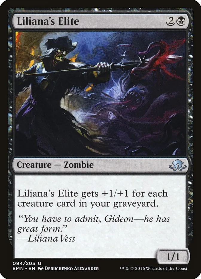 2016 Eldritch Moon Liliana's Elite uncommon #94 unlisted card image