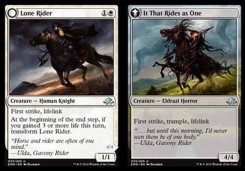 2016 Eldritch Moon Lone Rider // It That Rides as One uncommon #33 unlisted card image