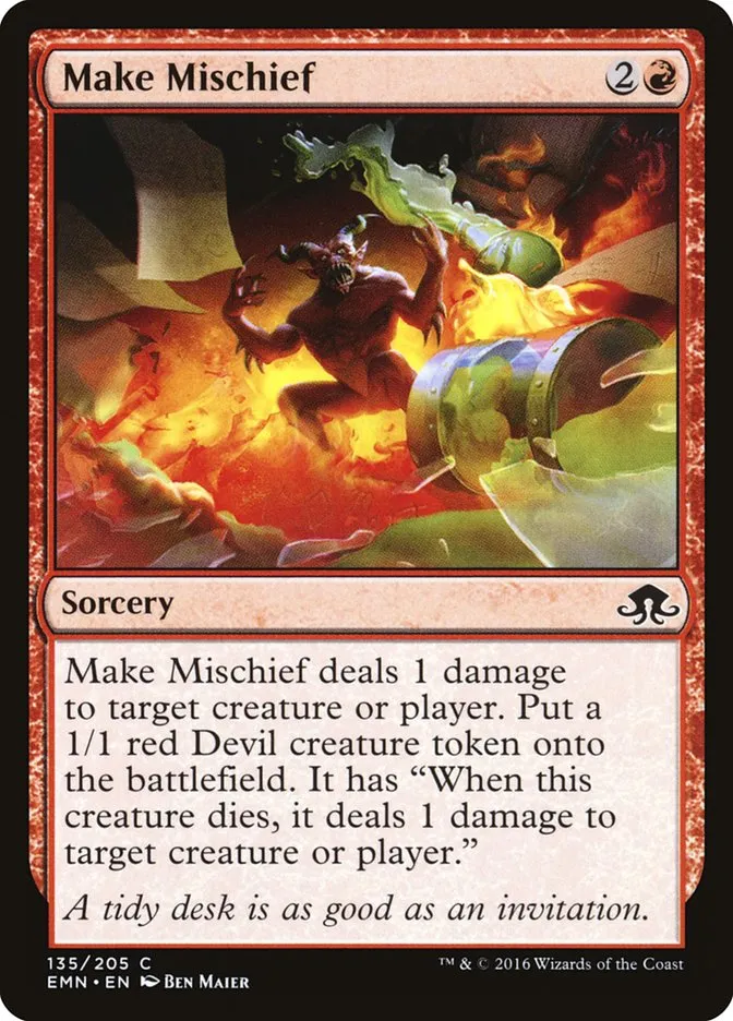 2016 Eldritch Moon Make Mischief common #135 unlisted card image