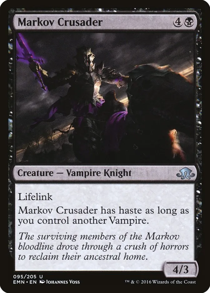 2016 Eldritch Moon Markov Crusader uncommon #95 unlisted card image