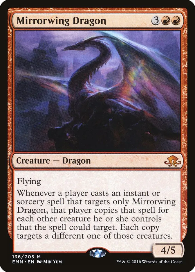 2016 Eldritch Moon Mirrorwing Dragon mythic #136 unlisted card image