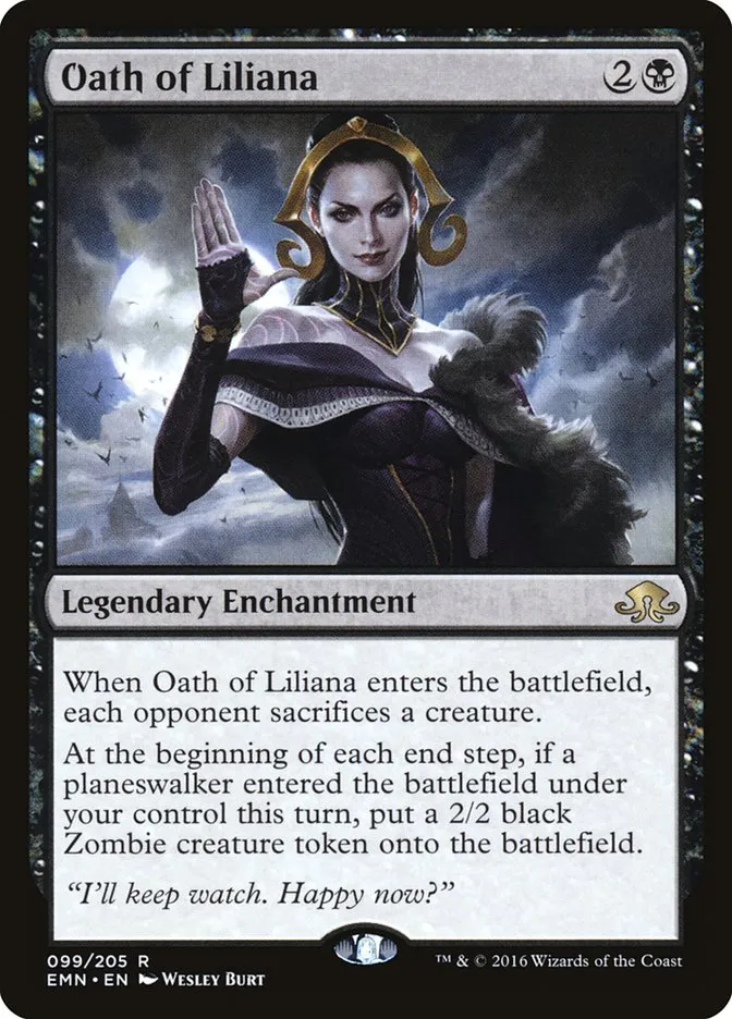2016 Eldritch Moon Oath of Liliana rare #99 unlisted card image