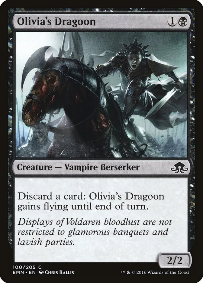 2016 Eldritch Moon Olivia's Dragoon common #100 unlisted card image