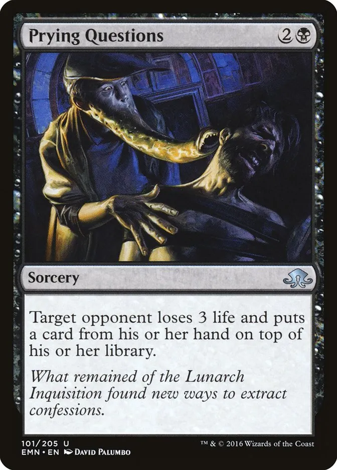 2016 Eldritch Moon Prying Questions uncommon #101 unlisted card image