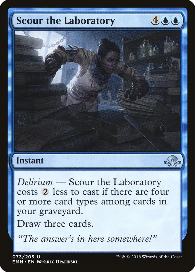 2016 Eldritch Moon Scour the Laboratory uncommon #73 unlisted card image