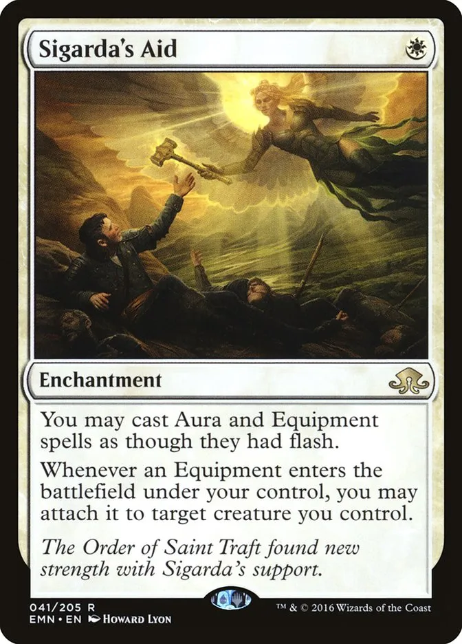 2016 Eldritch Moon Sigarda's Aid rare #41 unlisted card image