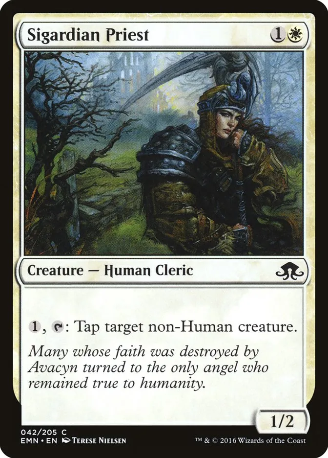 2016 Eldritch Moon Sigardian Priest common #42 unlisted card image
