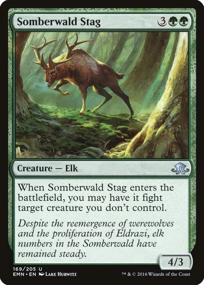 2016 Eldritch Moon Somberwald Stag uncommon #169 unlisted card image