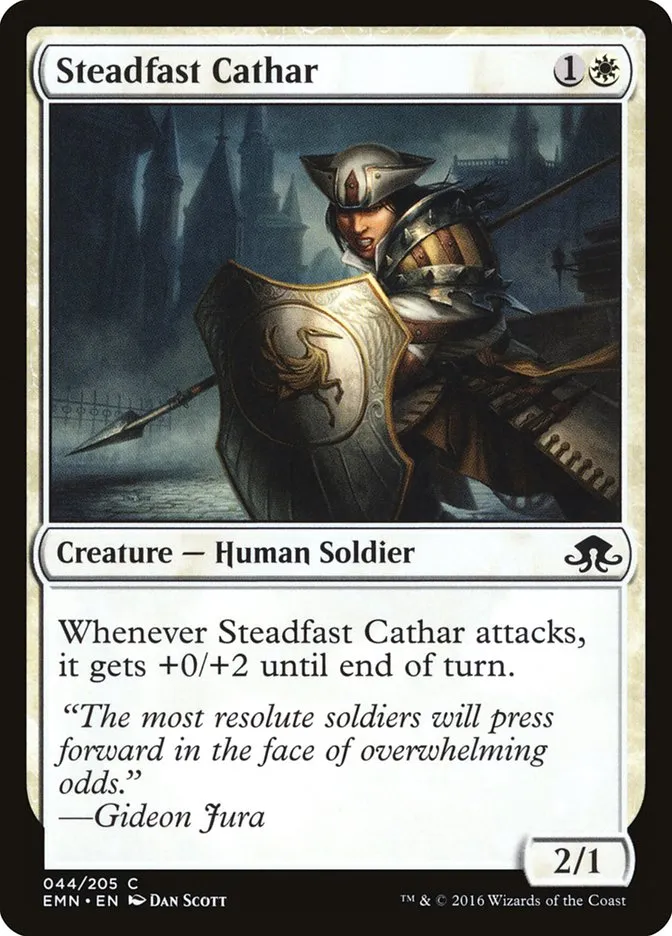 2016 Eldritch Moon Steadfast Cathar common #44 unlisted card image