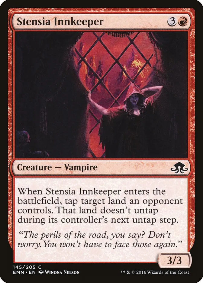 2016 Eldritch Moon Stensia Innkeeper common #145 unlisted card image