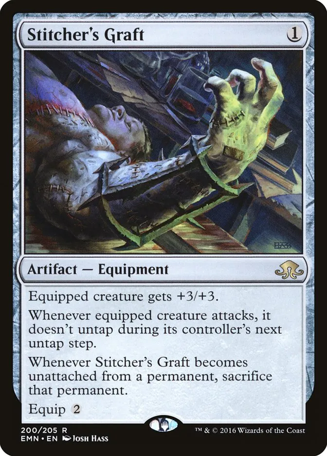 2016 Eldritch Moon Stitcher's Graft rare #200 unlisted card image