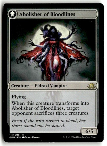2016 Eldritch Moon Voldaren Pariah // Abolisher of Bloodlines rare #111 unlisted card image