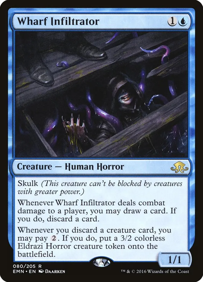 2016 Eldritch Moon Wharf Infiltrator rare #80 unlisted card image