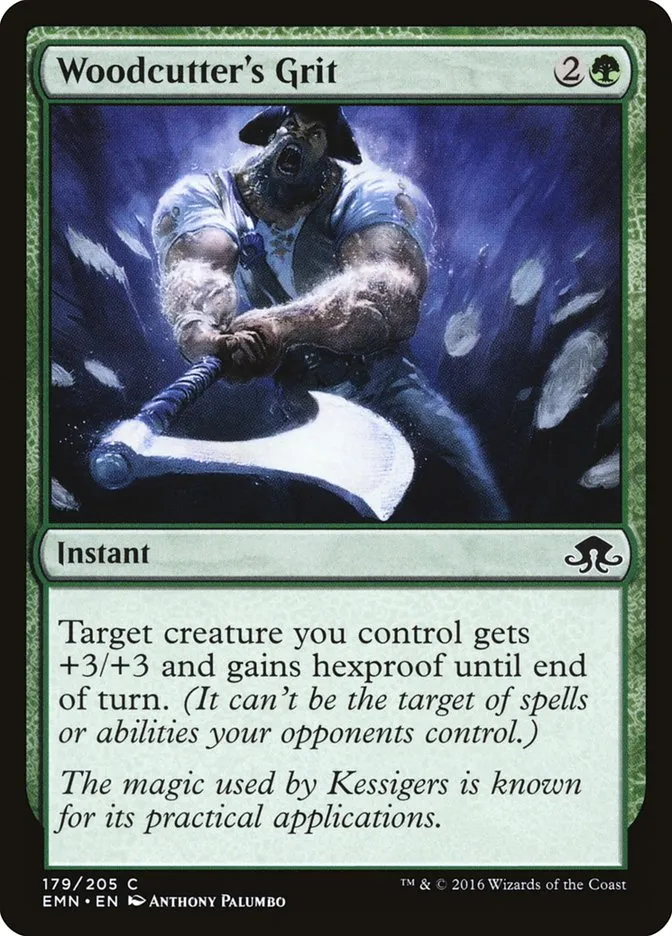 2016 Eldritch Moon Woodcutter's Grit common #179 unlisted card image