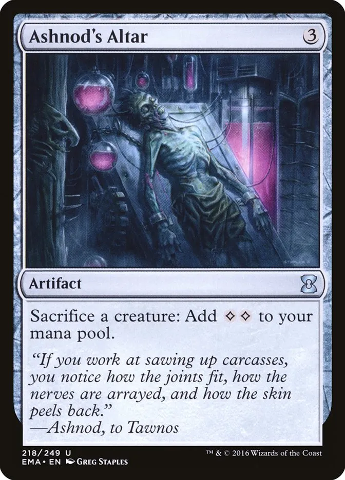 2016 Eternal Masters Ashnod's Altar uncommon #218 unlisted card image