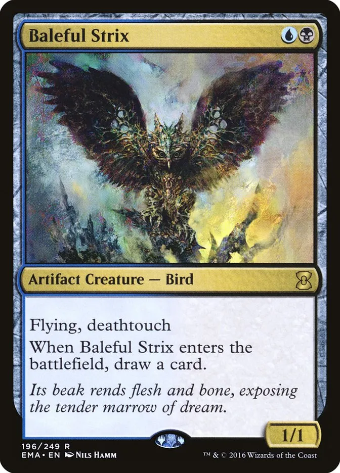 2016 Eternal Masters Baleful Strix rare #196 unlisted card image