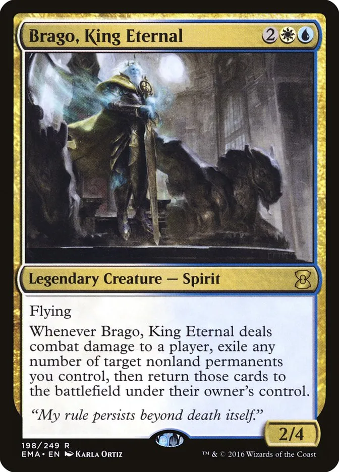 2016 Eternal Masters Brago, King Eternal rare #198 unlisted card image