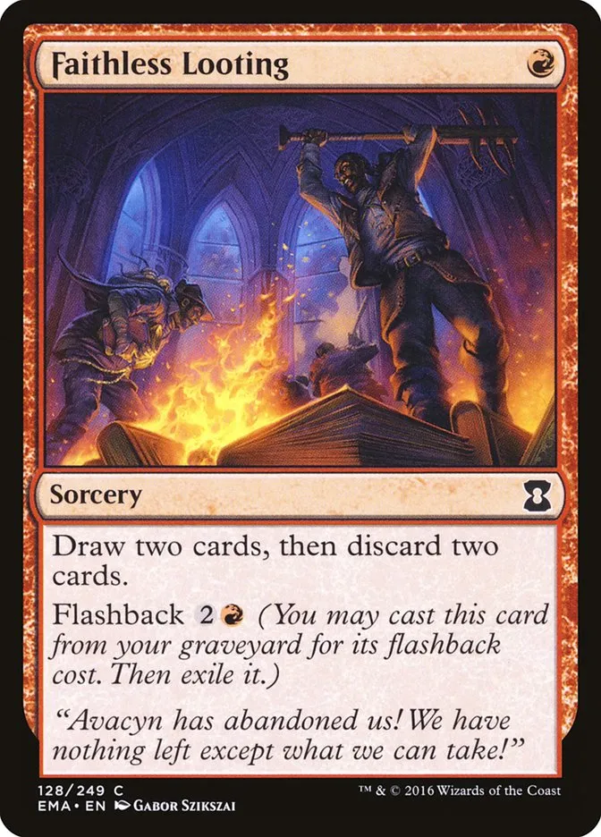 2016 Eternal Masters Faithless Looting common #128 unlisted card image