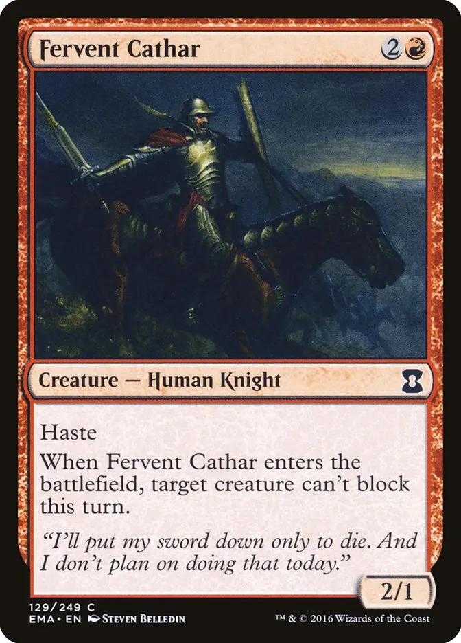 2016 Eternal Masters Fervent Cathar common #129 unlisted card image