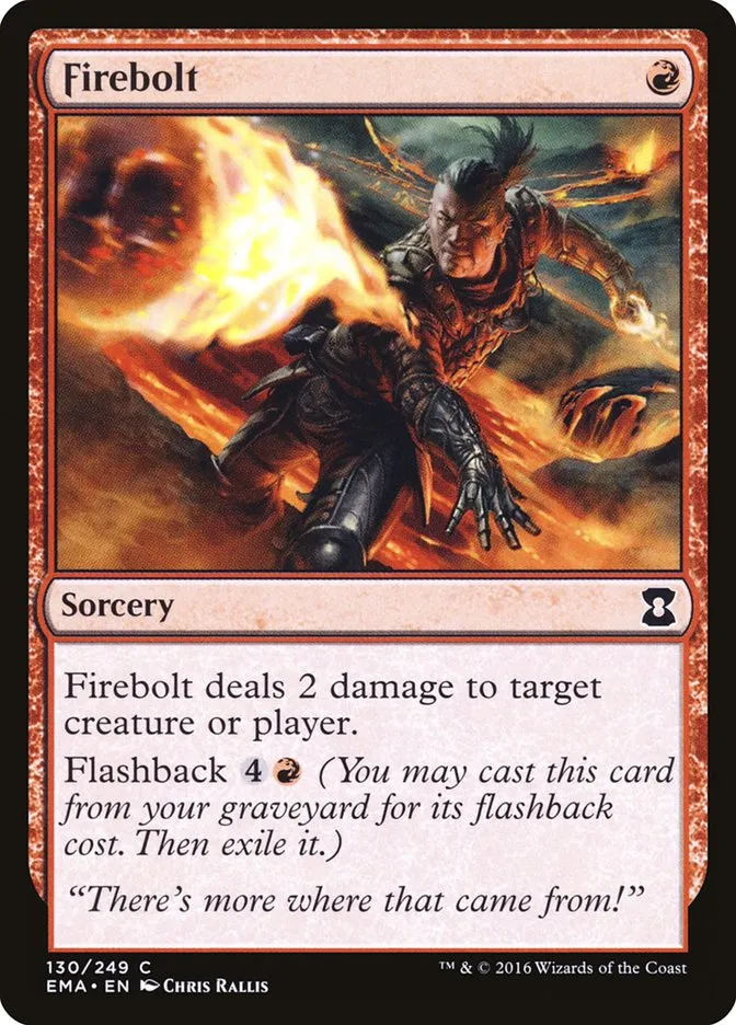 2016 Eternal Masters Firebolt common #130 unlisted card image