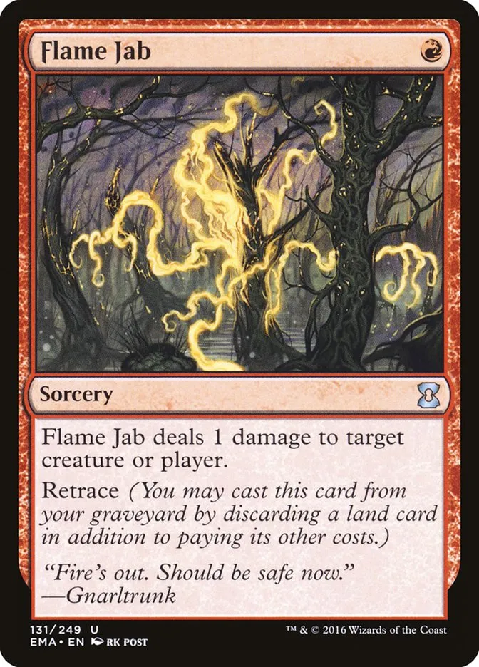 2016 Eternal Masters Flame Jab uncommon #131 unlisted card image